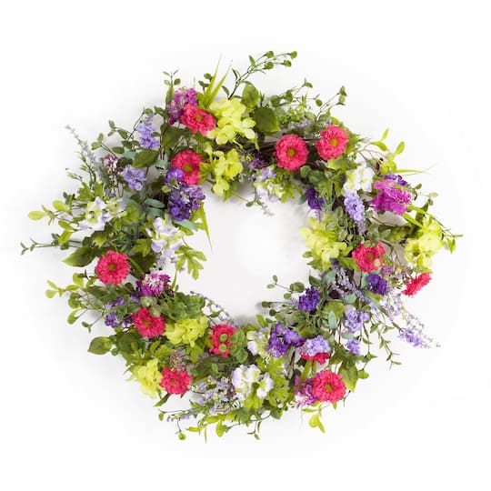 24&#x22; Multicolor Mixed Floral Wreath